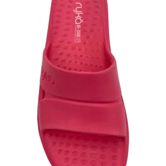 Ryka 7M Vibrant Pink Slide Sandals - Picture 2 of 4